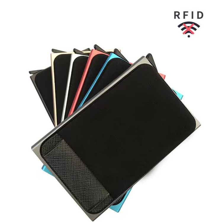 ʻO ka Pop Up RFID Aluminum Wallet me ka Elasticity Back Pouch