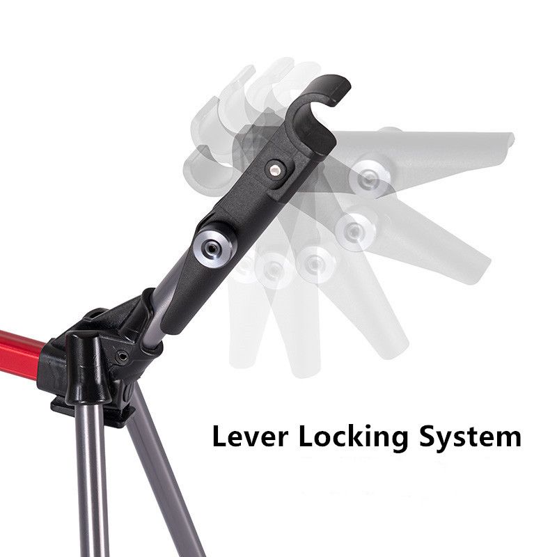 Lever locking system close‑up for aluminum camp cot height adjustment