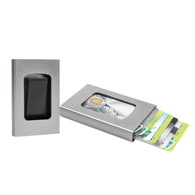 ʻO RFID Blacking Secure Pocket Wallet Aluminum Cash a me ka mea paʻa kāleka